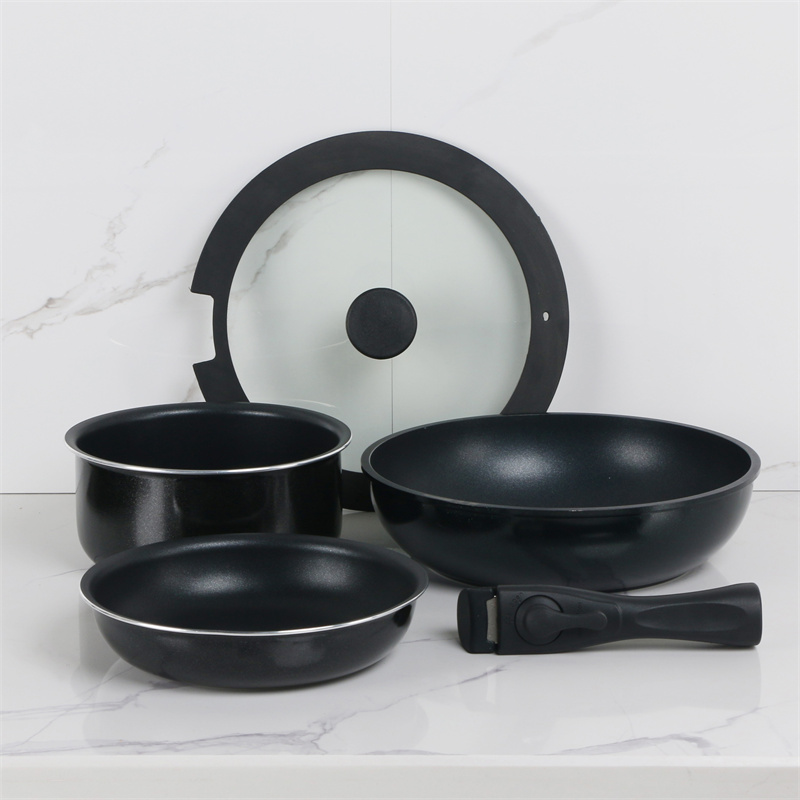 Aluminum Camping Removable Handle Cookware Set02